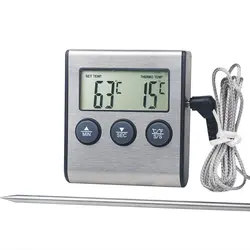 Tp700 – sonde thermomètre de four de cuisine sans fil à télécommande numérique, pour barbecue, four à viande, minuterie de température réglée manuellement 
