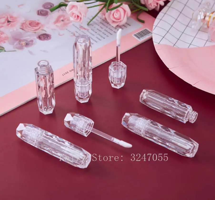 

10-100pcs 4ml Clear Lip Gloss Tube Empty Diamond Lip Gloss Bottle Cosmetic Lipgloss Container DIY Transparent Lip Gloss Tube