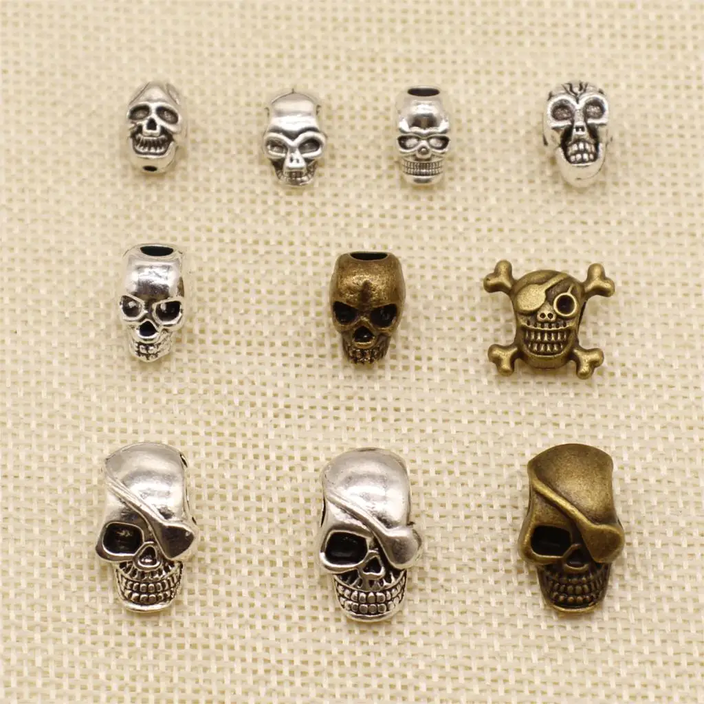 

6 Pieces Charm For Making Jewelry Diy Skeleton Big Beaded Interval Beaded HJ242
