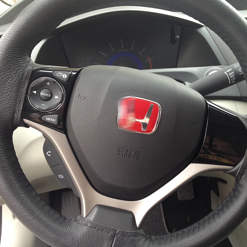 Красный 1 шт. красная эмблема на руль для Honda JAZZ Accord Civic Odyssey CRV City FIT S2000 CRZ JDM наклейка - Название цвета: Красный