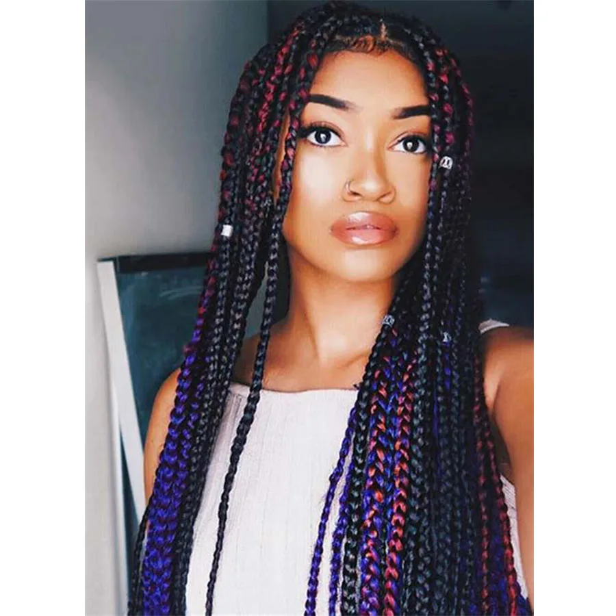 African Dirty Braid Wig Men S And Women S Small Plaits Multicolor