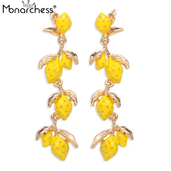 

Monarchess Brand 2020New Fashion Cute Fruit Dangle Drop Earrings For Women Statement Metal Crystal Earrings Party Jewelry Gift