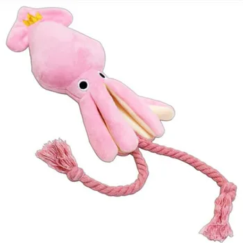 

Cute Octopus Dog Toy Chew Rope Squeak Plush Octopus Pink Puppy Squid Dog Toy Cleaning Teeth Puppy Toy Pet Supplies Accessories