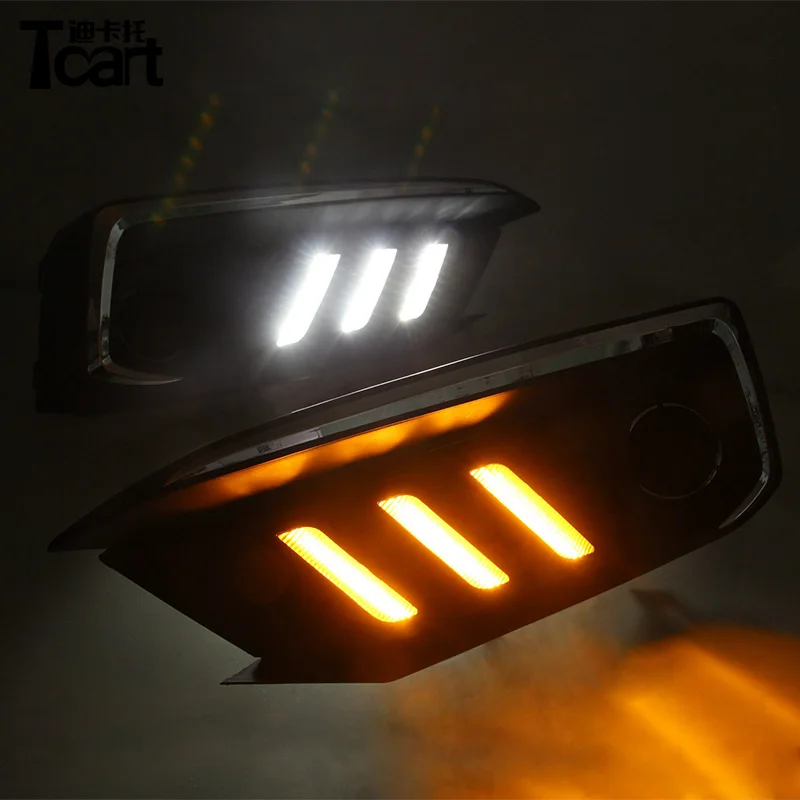 Tcart для Honda Civic 12V светодиодный автомобильный DRL Дневной ходовой свет водонепроницаемый дальнего дневного света противотуманная фара с поворотным сигналом