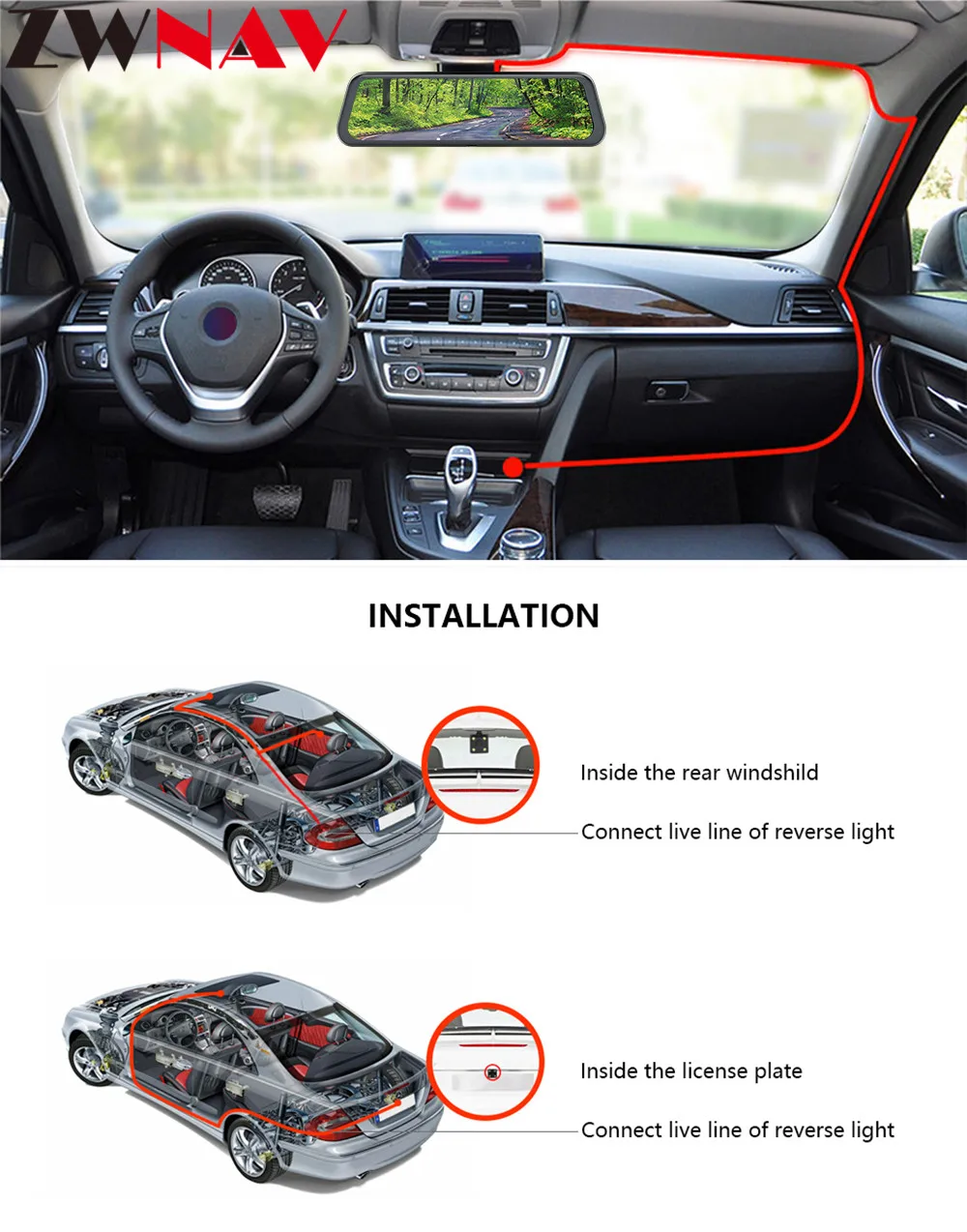 1" поток Медиа android зеркало автомобиля зеркало заднего вида Dash Cam FHD 1080P супер ночного видения сенсорный видеорегистратор камера с ADAS gps NAVI