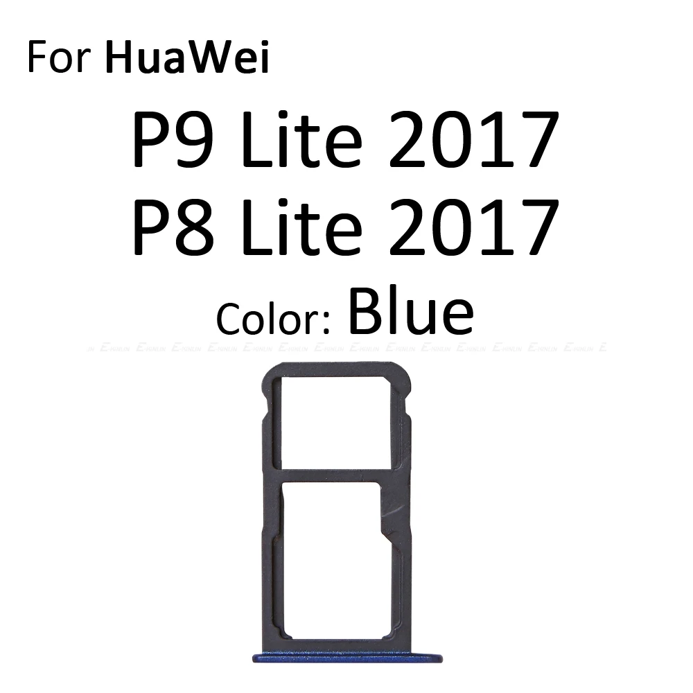 Слот для гнезда sim-карты держатель для чтения лотков адаптер для MicroSD контейнер для HuaWei P9 P8 Lite - Цвет: For P9Lite 2017 Blue