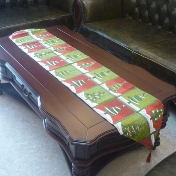 

35x175cm Christmas Linen Letter Printed Table Flag Tablecloths Party Decoration For Home Decoration