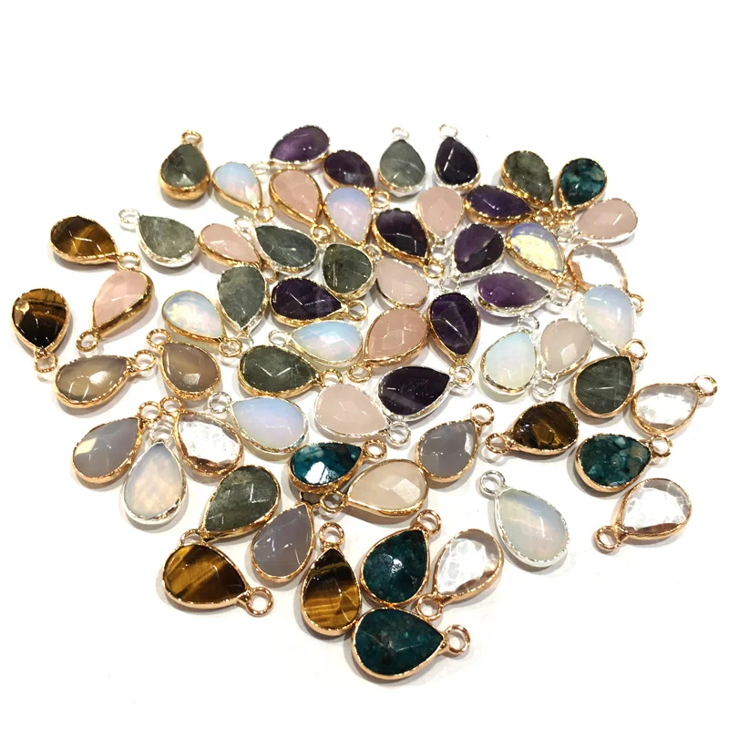

Natural Stone crystal Pendant Water drop shape Exquisite Pendants for Jewelry Making DIY Necklaces Accessories size:10x17mm