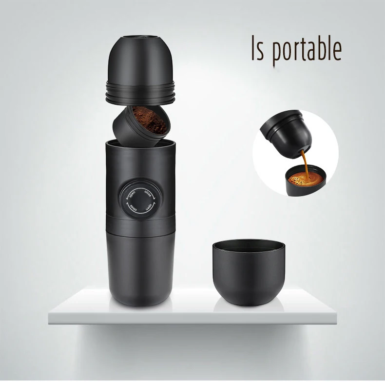 دستگاه مینی اسپرسوساز دستی Mini Portable Coffee Machine Pressure Espresso 9 H22a51bb14503430692da0a06e086702az