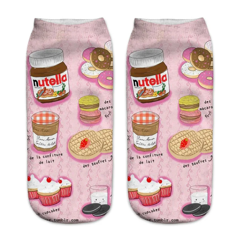Новинка Забавные носки с 3d принтом Милые унисекс персонажами из мультфильма nutella