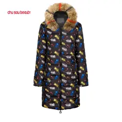 2019 новое зимнее женское пальто из зимней коллекции, зимняя куртка ниже колена, теплое пальто с капюшоном, защищающее от ветра и холода