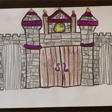 Сценические фоновые реквизиты полноцветные напечатанные гигантские надувные стены с замком и лесом для сценического шоу