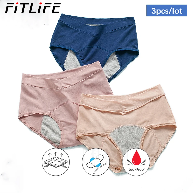 FITLIFE герметичные менструальные трусики для женщин и недержание Нижнее белье Период брюки менструации Высокая талия теплые хлопковые трусики