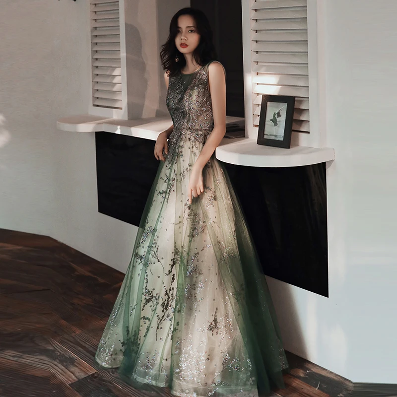 Robe De Soiree торжественное платье вечернее платье длинное Тюль аппликации бисером Abiye Gece Elbisesi Abendkleider