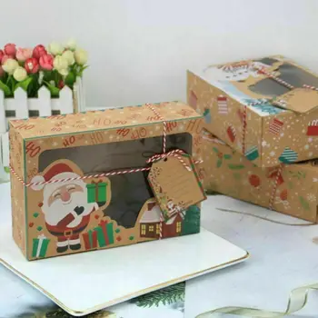 

12pcs Christmas Candy Cookie Boxes Bakery Gift Boxes Cupcake Muffin Cake Boxes