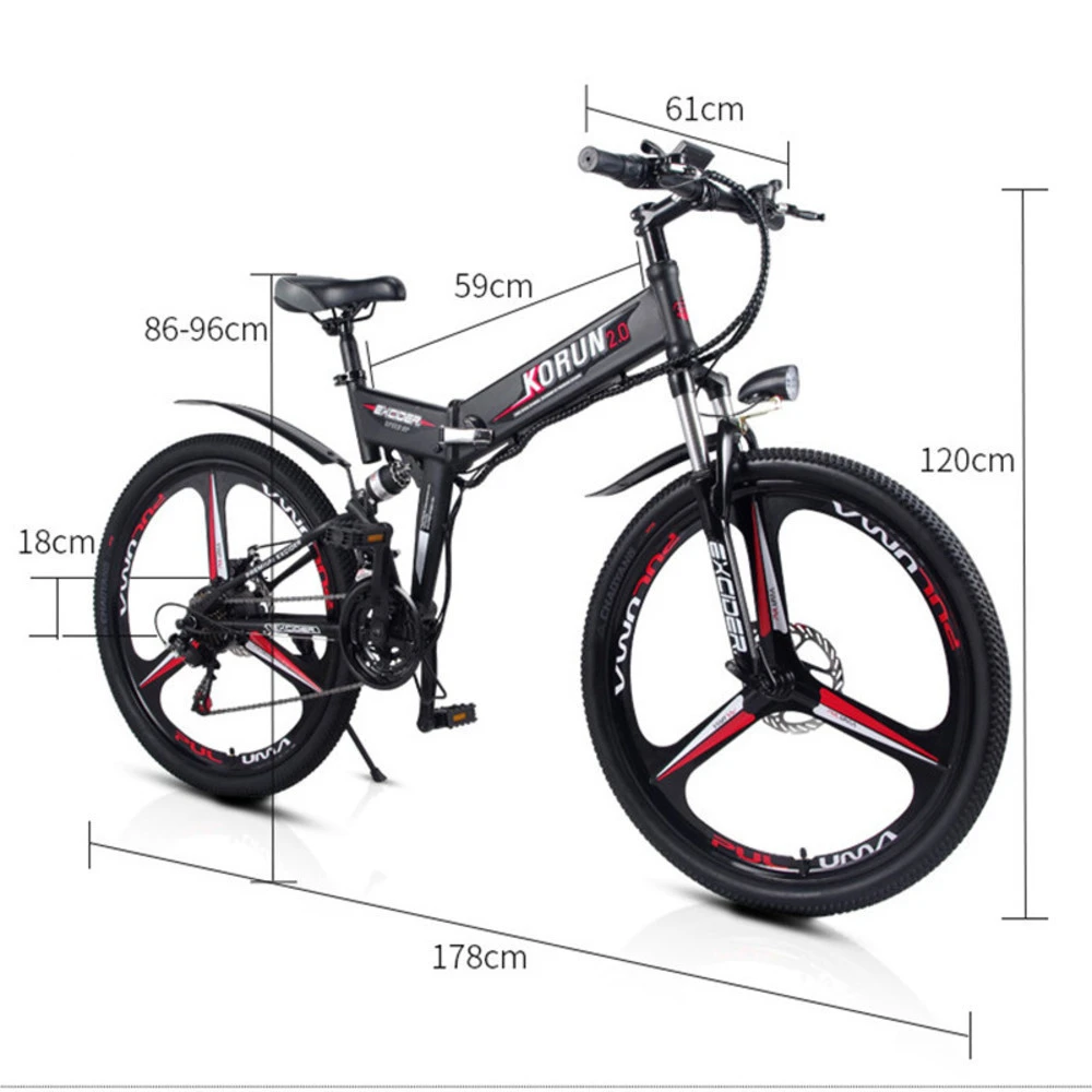 MYATU 48v 400w E-bike 21 блоки переключения скоростей Электрический велосипед ЖК-экран дешевый складной 26 дюймов складной Электрический горный велосипед