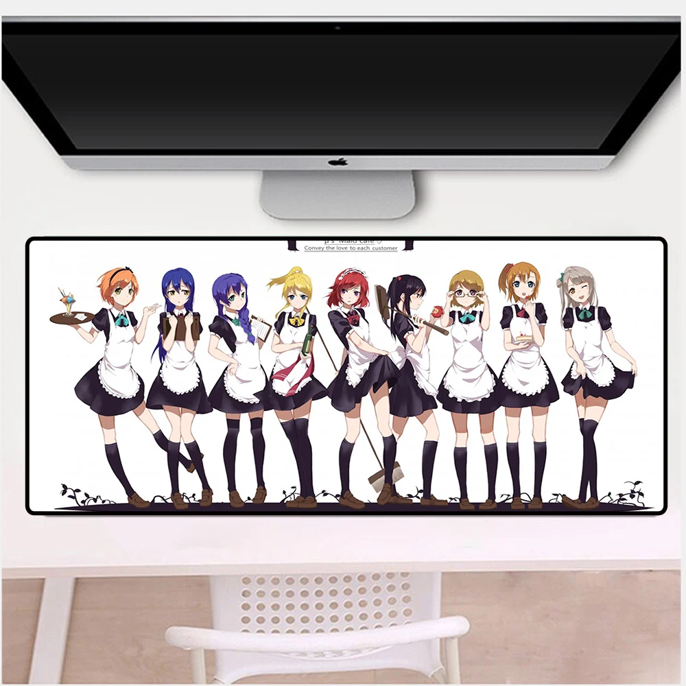 

XGZ Cute Maid Harem Mouse Pad Anime Player Computer Computing Desk Pad Large MousePad 90x40cm / 70x30cm Geming Keyboard Desk Mat