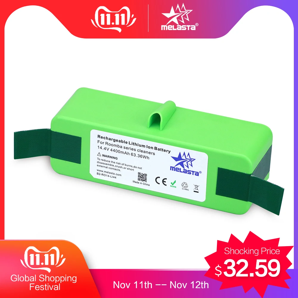 Kaufen 4.4Ah 14,4 V Li Ion Batterie mit Marke Zellen für iRobot Roomba 500 600 700 800 Serie 510 530 550 560 650 770 780 790 870 880 R3