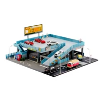 1/64 Miniature Japanese Style Model Car Toy Scene Street View Double Garage Parking Lot Toy Gift Box Diorama 2