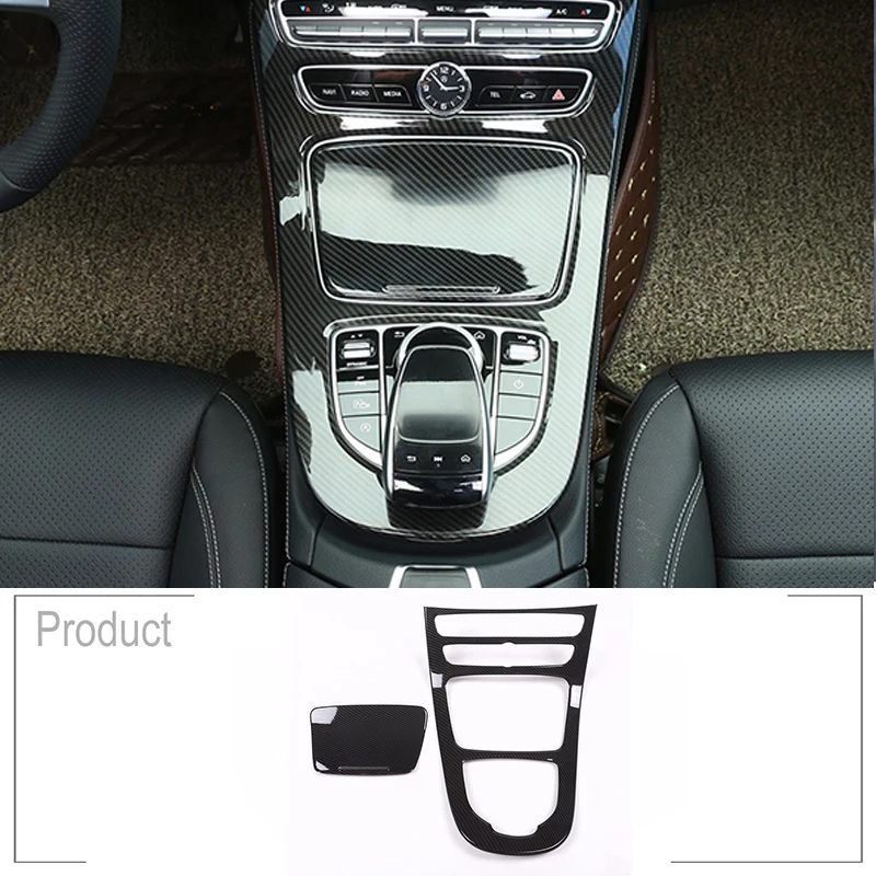 

For Mercedes Benz W213 E Class 2016 2017 2018 ABS Plastic Carbon Fiber Color Console Gear Panel Frame Cover Trim Stickers Parts