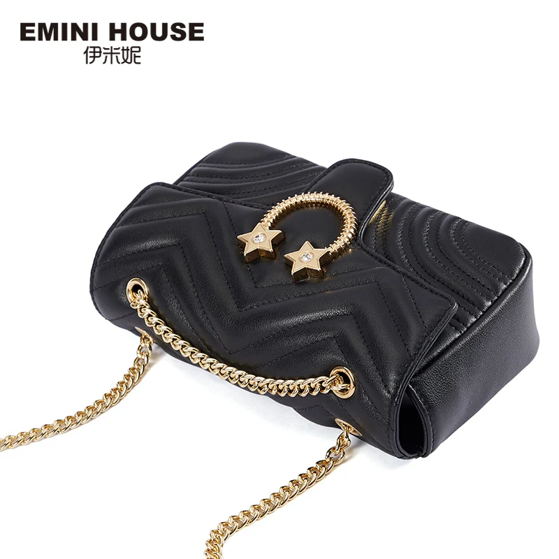 EMINI HOUSE Star, фурнитура из натуральной кожи, сумка на цепочке, сумки через плечо для женщин, сумка на плечо, роскошные сумки, женские сумки, дизайнерские