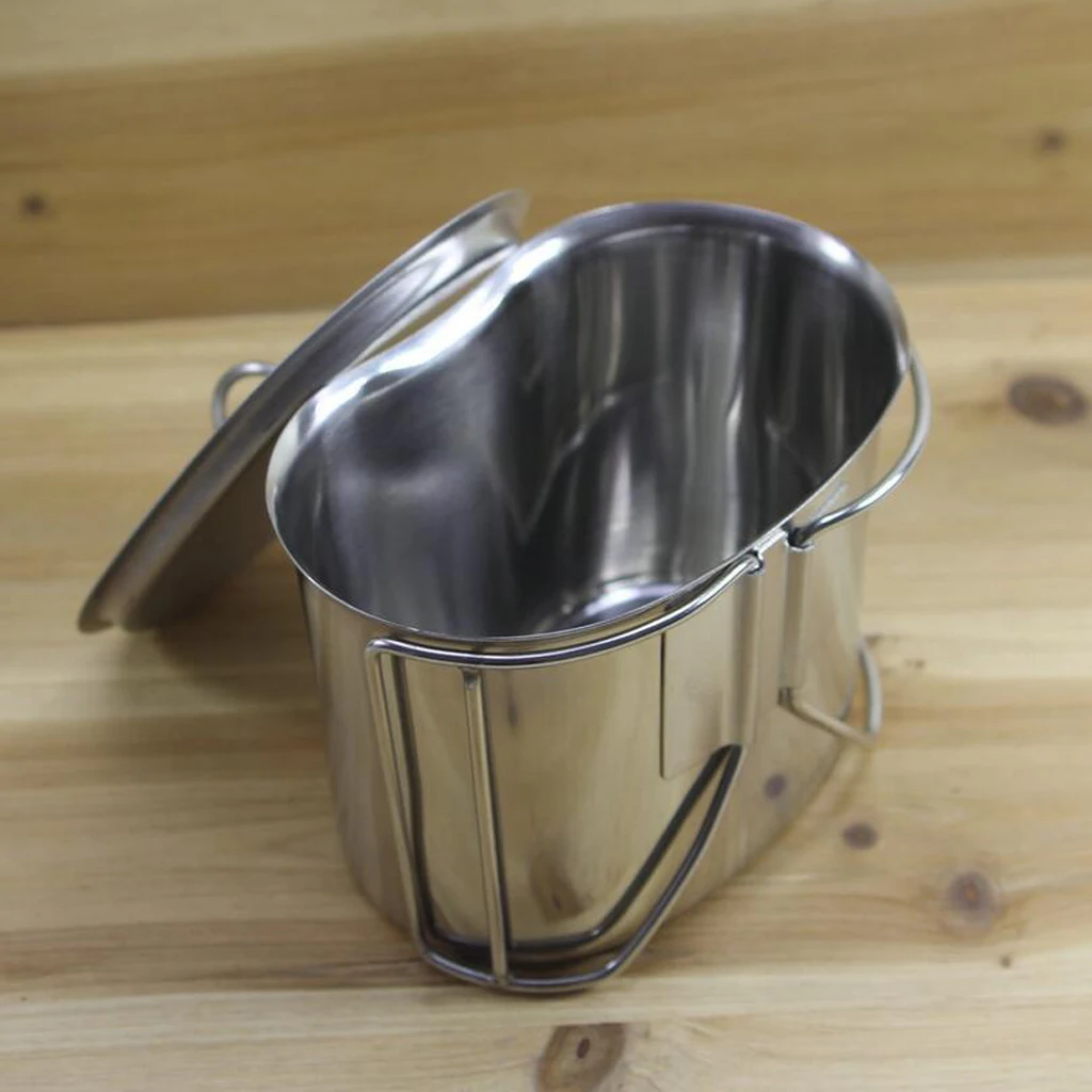 Stainless Steel Canteen Cup with Handle Camping Hiking Water Cup 6