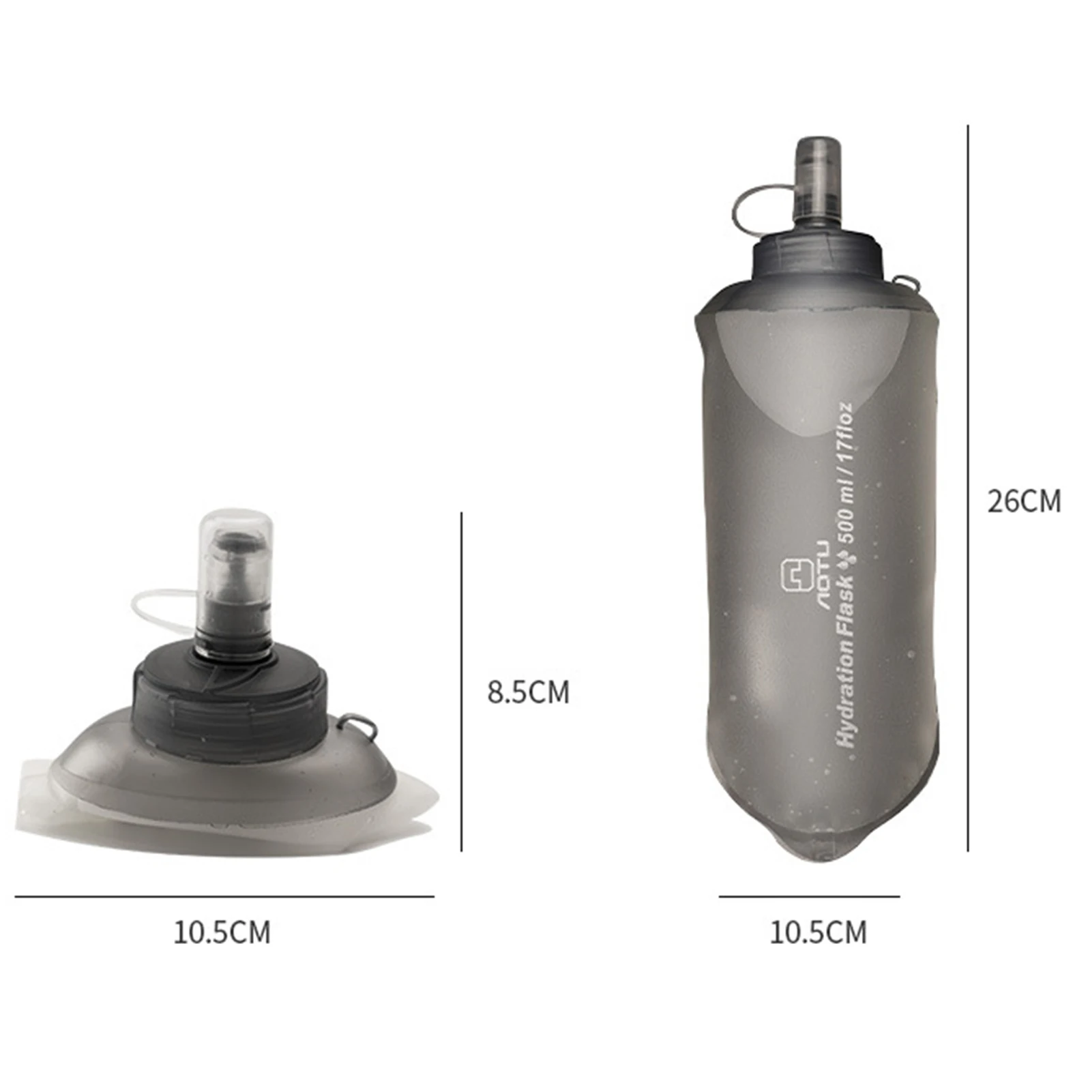 Outdoor Sports Folding Soft Water Bottle 500 Ml Bottle Of Free Tpu Water Running Bag Waistband Marathon Vest