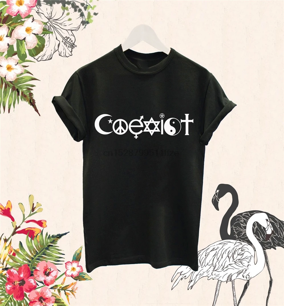 Футболка Coexist христианство ислам иудаизм Будда Инь Ян Бог Иисус подарок
