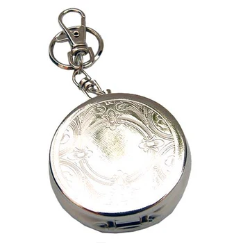 

Round Pocket Portable Cigarette Ashtray with Lid Keychain by Stainless Steel M8617
