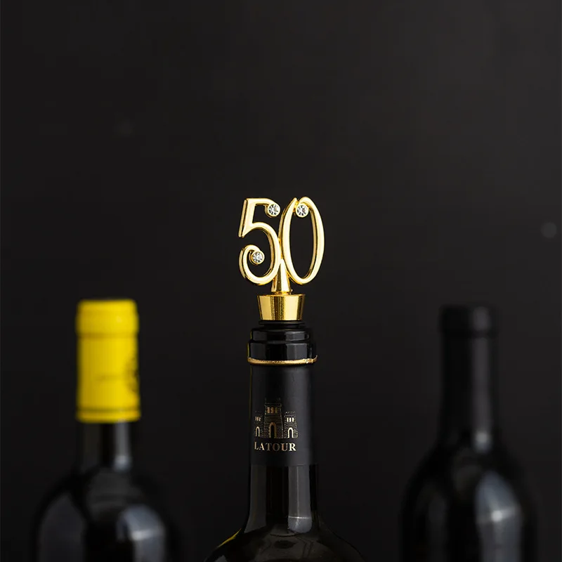 Wine Wedding Favors Bottle Wine Stopper 50th 60th Wedding reception gifts 50th anniversary gifts for guest 10Pcs