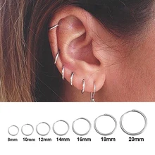 1pc argola cartiliage brinco nariz anel septo círculo clicker daith clipe de aço inoxidável hélice orelha tragus piercing feminino jóias