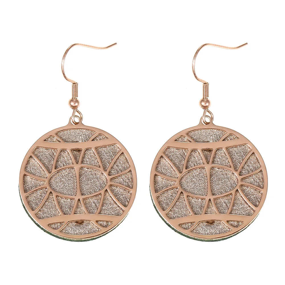 

Trendy Interchangeable Leather Round Drop Earring Hanging Dangle Earrings Jewelry Stainless Steel Earring for Women Bijoux