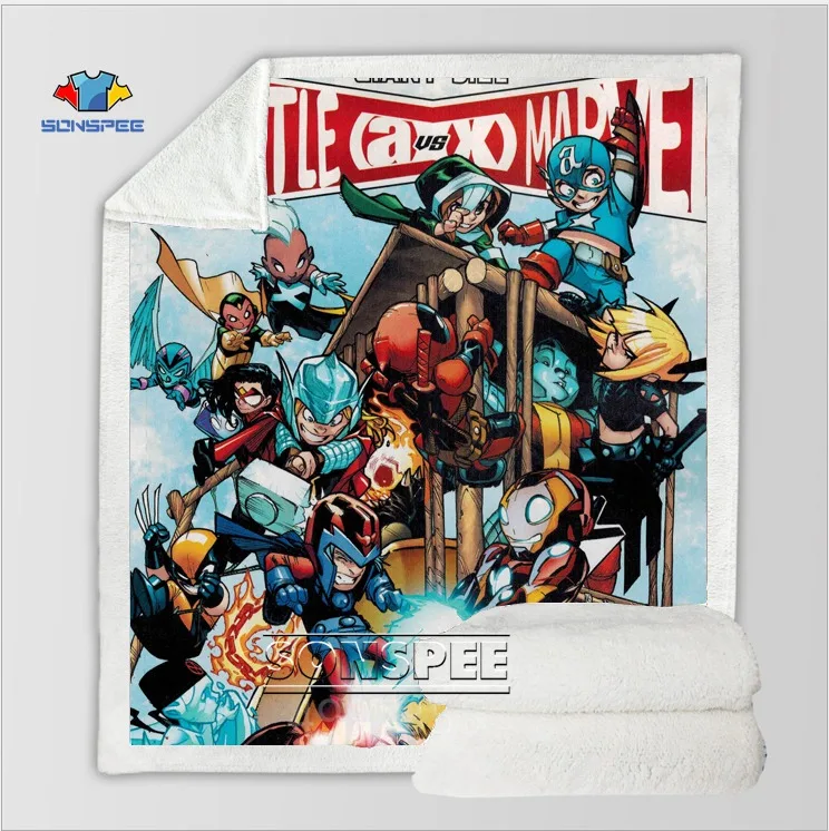 SONSPEE герой Marvel Harajuku дети взрослые 3d печать одеяло теплый удобный диван одеяло покрывало путешествия постельные принадлежности диван офис кондиционер комнаты фирменный магазин-аутлет детей K95