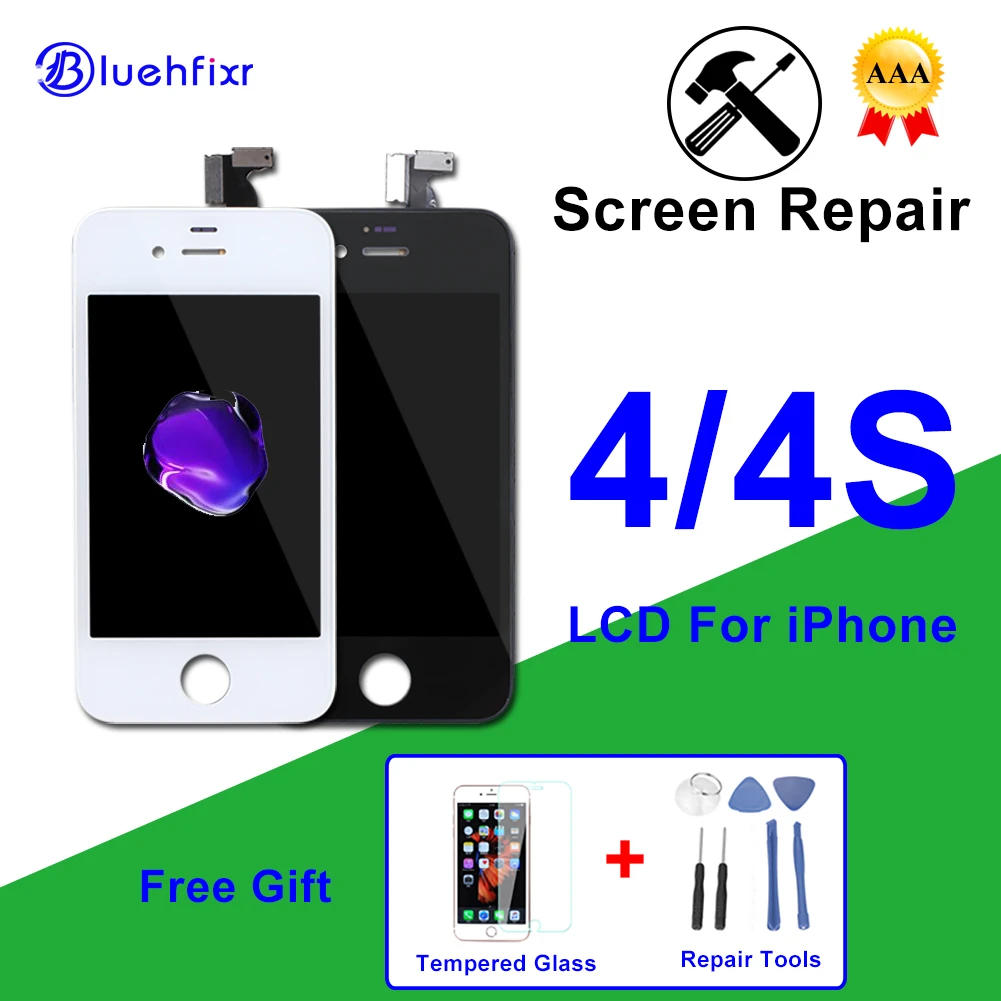 Качество AAA для iPhone 4 4s 5 5s SE 5C 6 6S 7 8 Plus ЖК-дисплей с сенсорным экраном дигитайзер