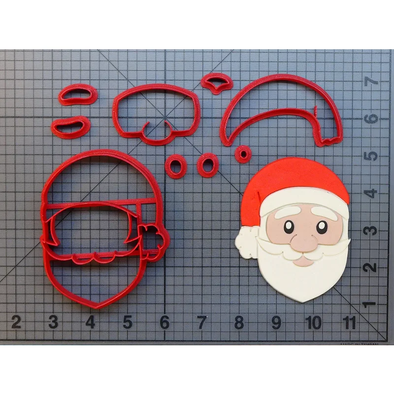 3d печать пла пластик Рождество Санта Клаус шляпа ноль Клаус миссис Клаус помадка печенья резак набор украшения печенья инструменты - Цвет: N2586 Santa 3 inch