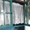 1pcs Rod Pocket  White Lace Curtain for Kitchen Window Cabinet White Floating Tulle Short Valance Voile Ties Home Decor ZH024#40 ► Photo 2/6