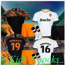 Детский комплект, 19, 20, футбольные майки Valencia ZAZA, темно-синие футболки для взрослых G. GUEDES 7 KONDOGBIA PAREJO,, футболки для взрослых и детей