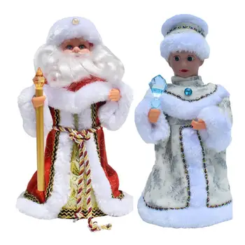 

Christmas Santa Claus Boy Girl Russian Electric Music Doll Ornaments Xmas Decor Christmas Pendant