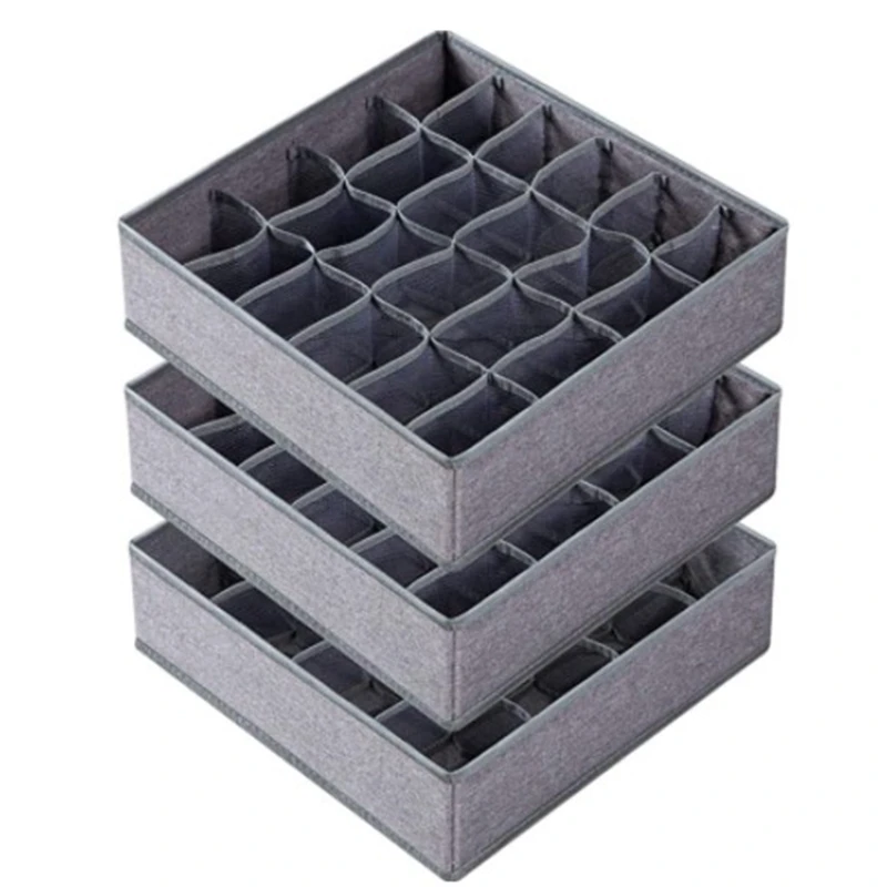 3 Pack Sock Underwear Organizer Dividers Fabric Foldable Cabinet Closet Organizers and Storage Boxes for Storing Socks | Дом и сад