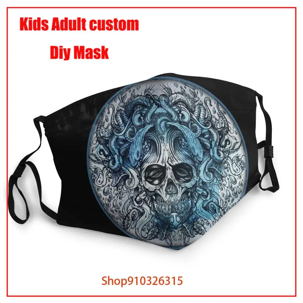 Подходит для SEA OCTOPUS OCEAN TENTACLE SKULL ART STYLE модная Моющаяся Ткань многоразовая дышащая