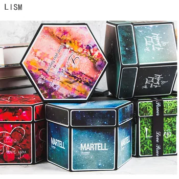 

Hexagon Surprise Box DIY Photo Album Wedding Gift Box Valentine's Surprise Gift Wedding Anniversary Explosion Photo Album Gift