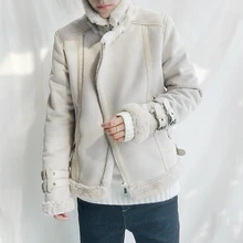 Зимняя Корейская мужская Тонкая кожаная флисовая куртка с кроличьим мехом куртка плюс флисовая Толстая Мужская мотоциклетная куртка пальто