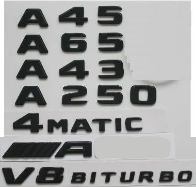 Gloss Black Emblems for Mercedes W176 W177 A35 A45 A250 AMG A200 4MATIC | Автомобили и мотоциклы