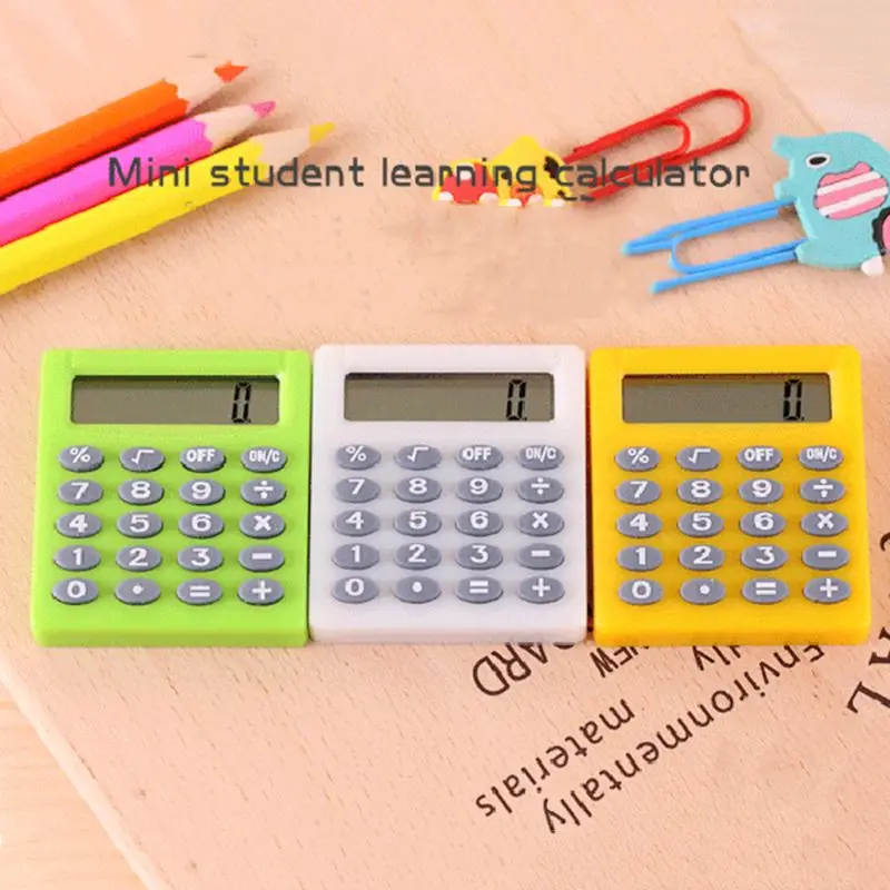 Mini Portable Electronic Calculator Candy Color Calculator Students School Use E65A 1