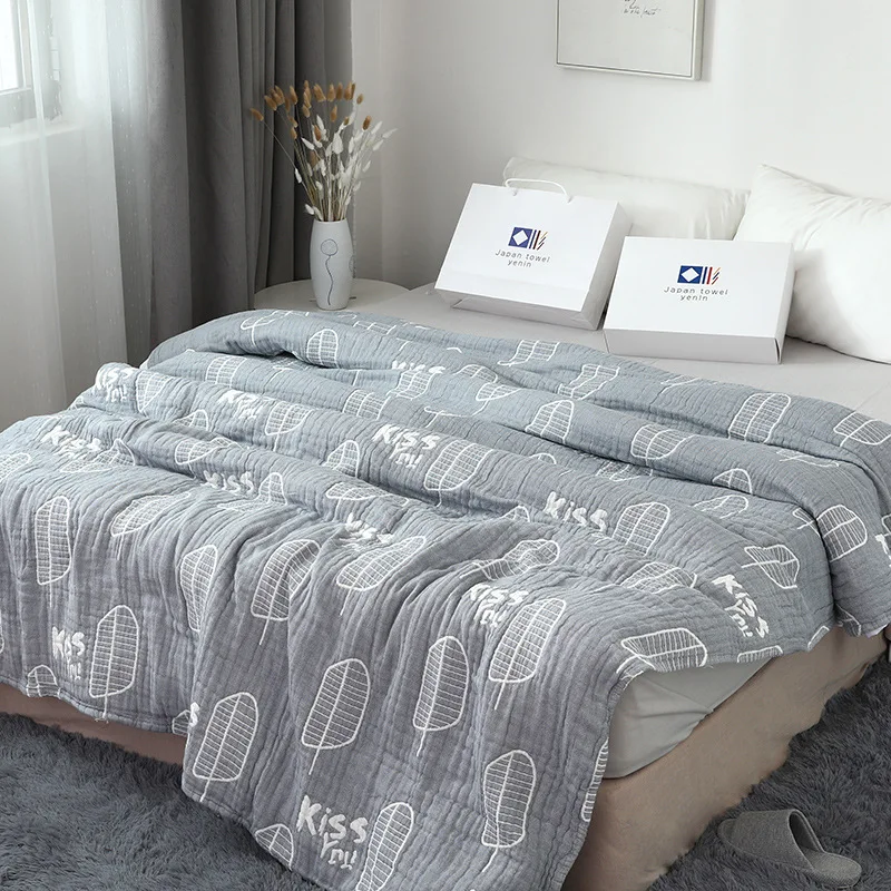 Breathable Gauze Bedding Cover Travel Plaid Office Airplane Sleeper Coverlet Bedspread Couch Canap Quilt