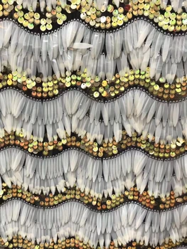 

High quality 2019 sequin tulle French Nigeria lace fabric embroidered African lace fabric female dress SX3540