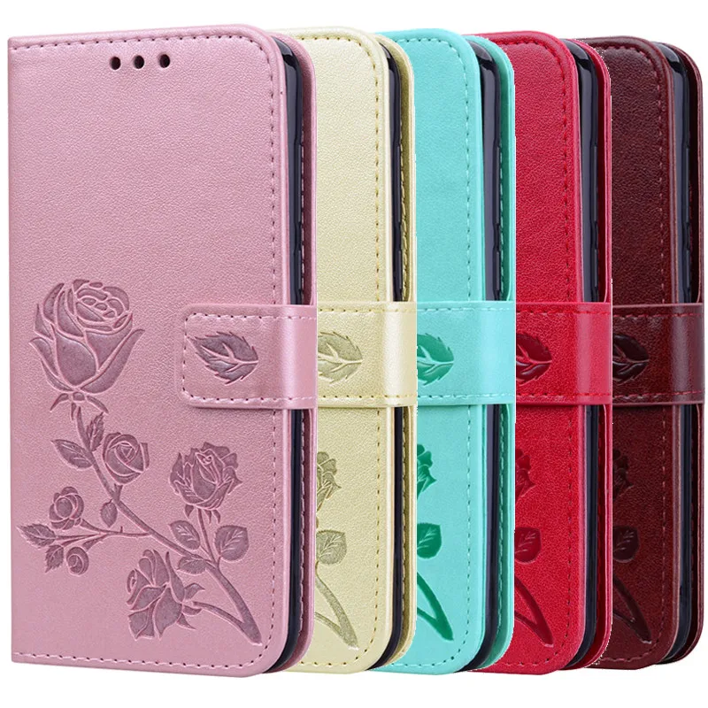 Flower Leather Case For Samsung Galaxy A10 A 10 Cover Wallet Flip Case For Samsung A10 A105F Phone Case 3D Rose Coque Funda Book water pouch for phone