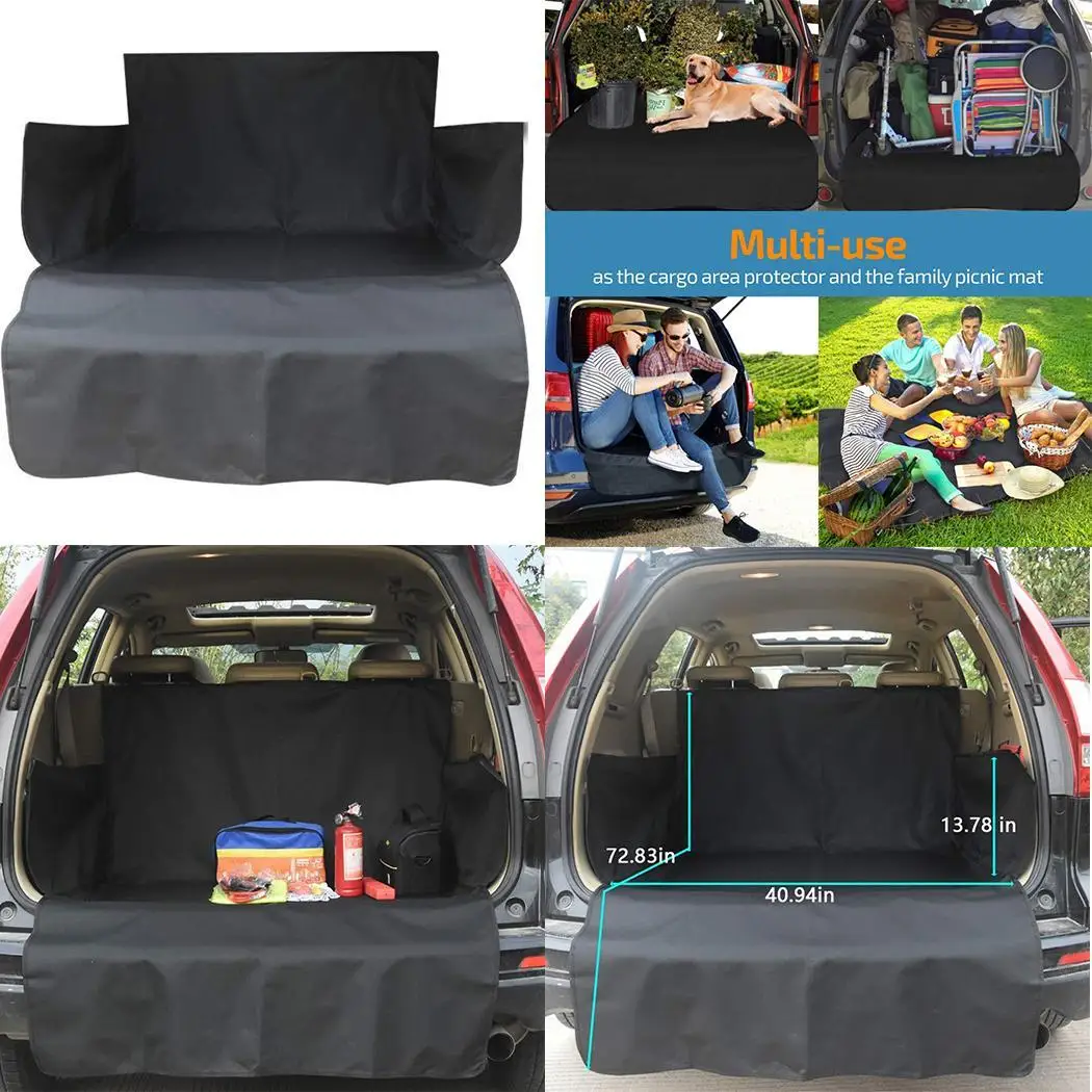 Multi-functional Waterproof Anti-fouling Pet Car Mat 0.8kg Black with Flank