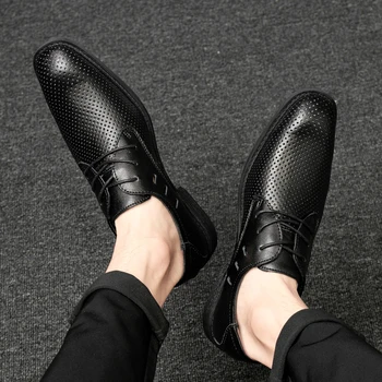 

BVNOBET Men's Business Dress Shoes Plus Size Genuine Leather Classic Brand Groom Oxfords Shoes Zapatos De Vestir Hombre Cuero