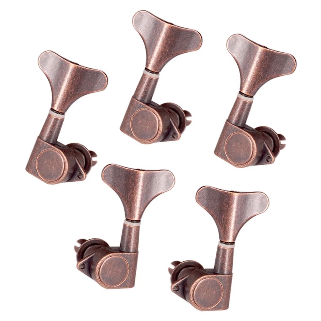 Fish Tail Buttons Bass String Tuners Pegs keys Machine Heads 2L3R Red Bronze